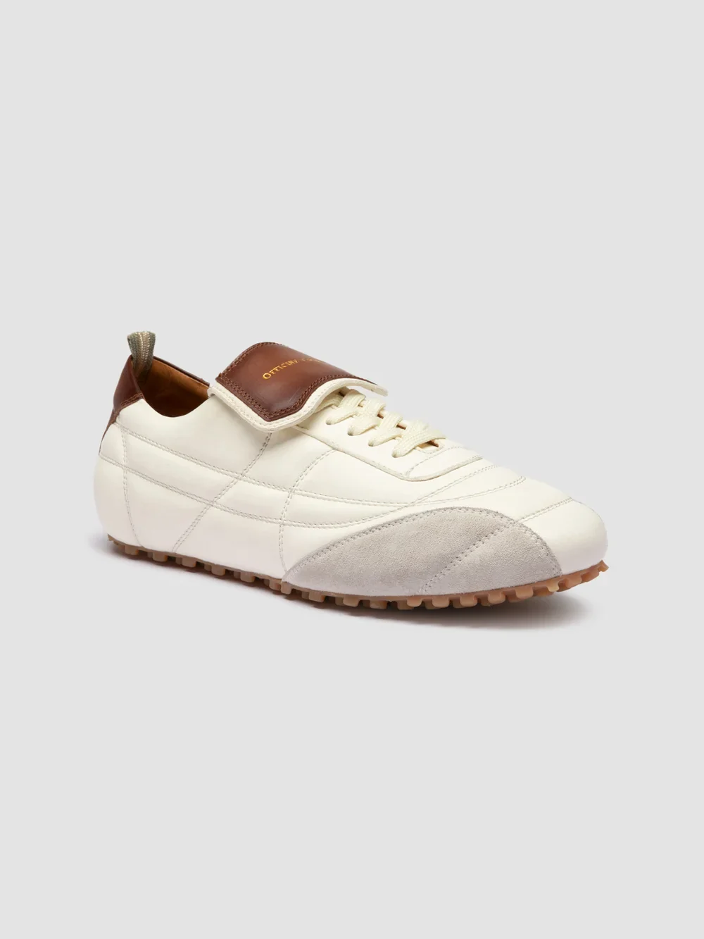 STRIKER 001 - White Leather and Suede Low-Top Sneakers - Image 3