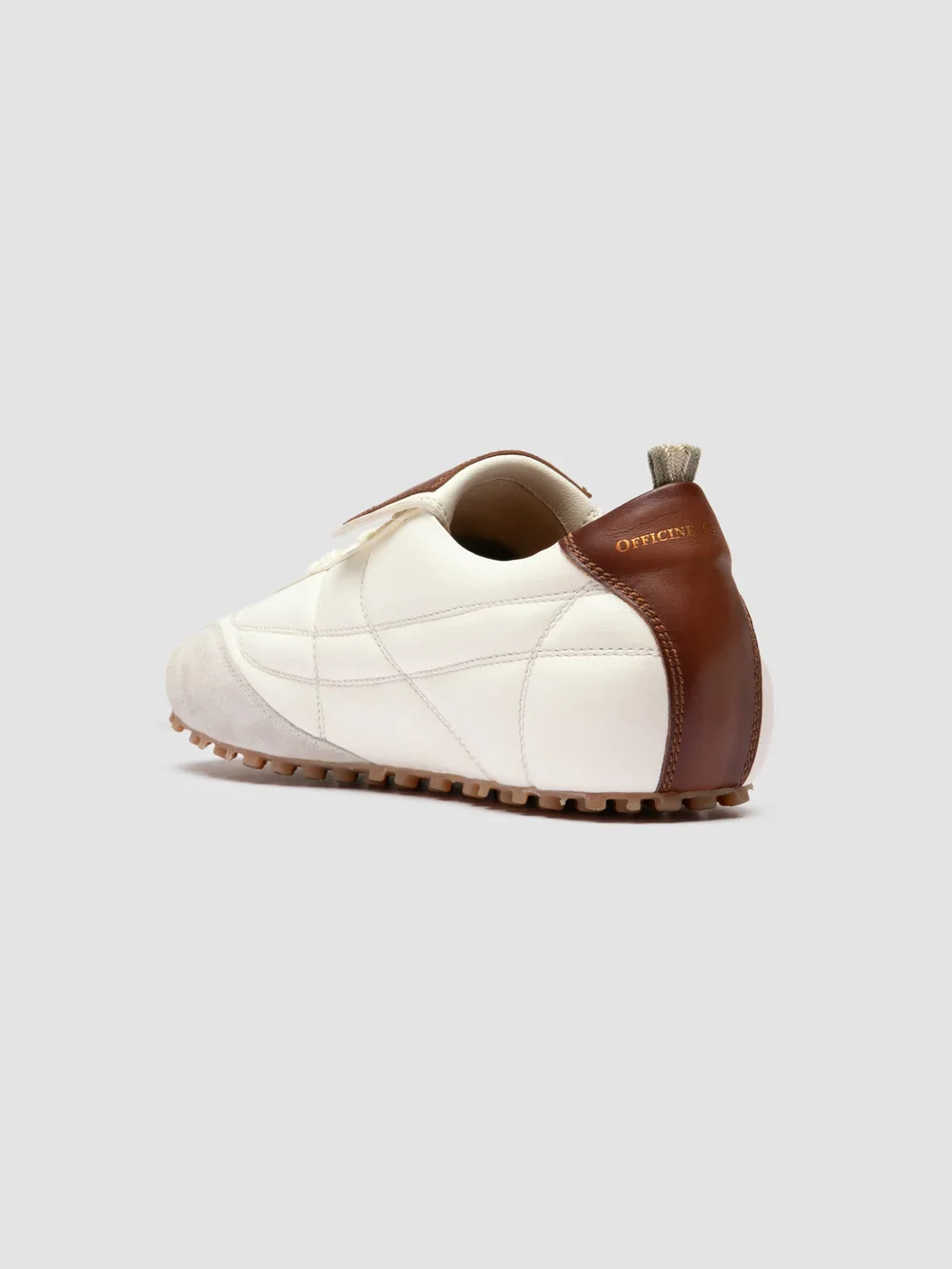 STRIKER 001 - White Leather and Suede Low-Top Sneakers - Image 4