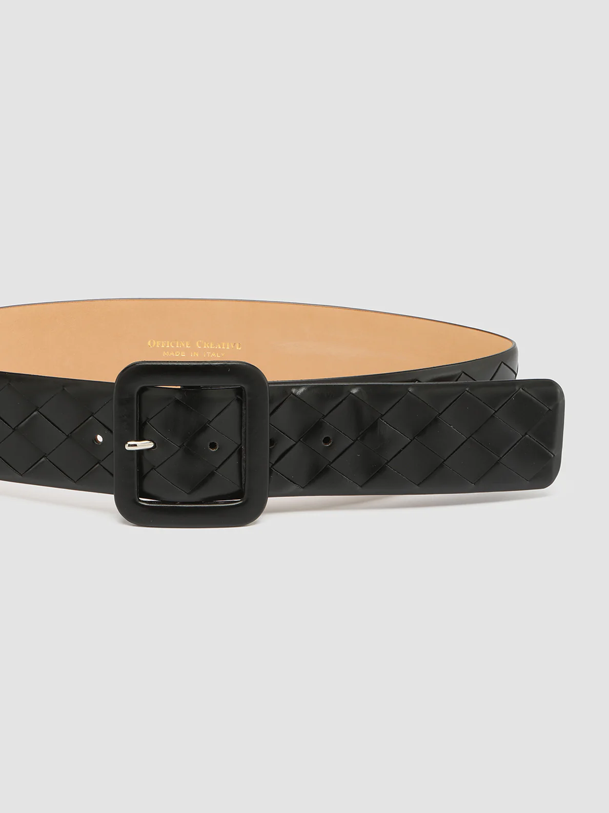 OC STRIP 059 - Black Woven Leather Belt - Image 4