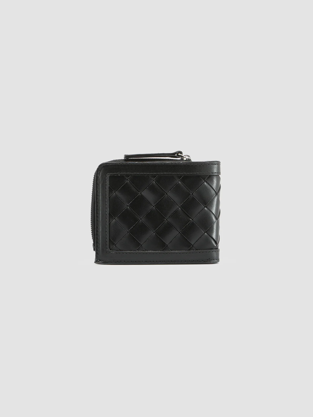BERGE’ 104 - Black Woven Leather Bifold Wallet - Image 3