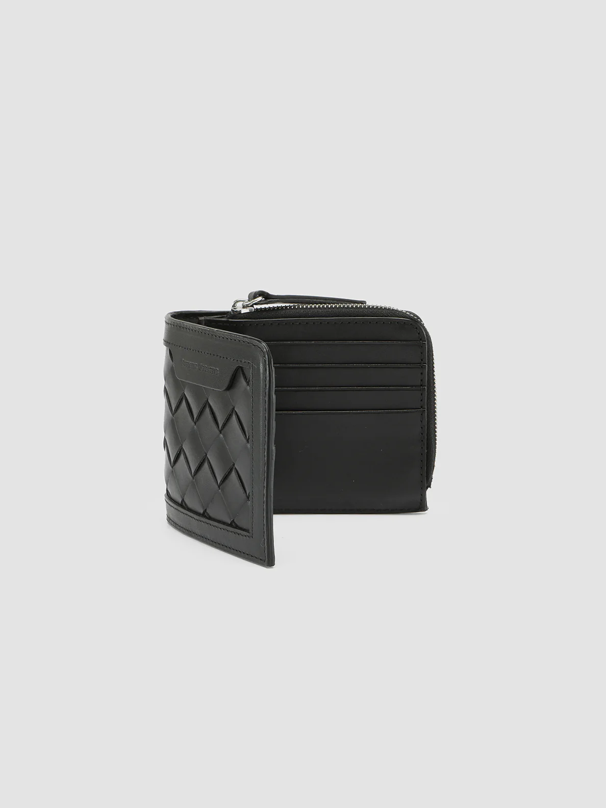 BERGE’ 104 - Black Woven Leather Bifold Wallet - Image 4