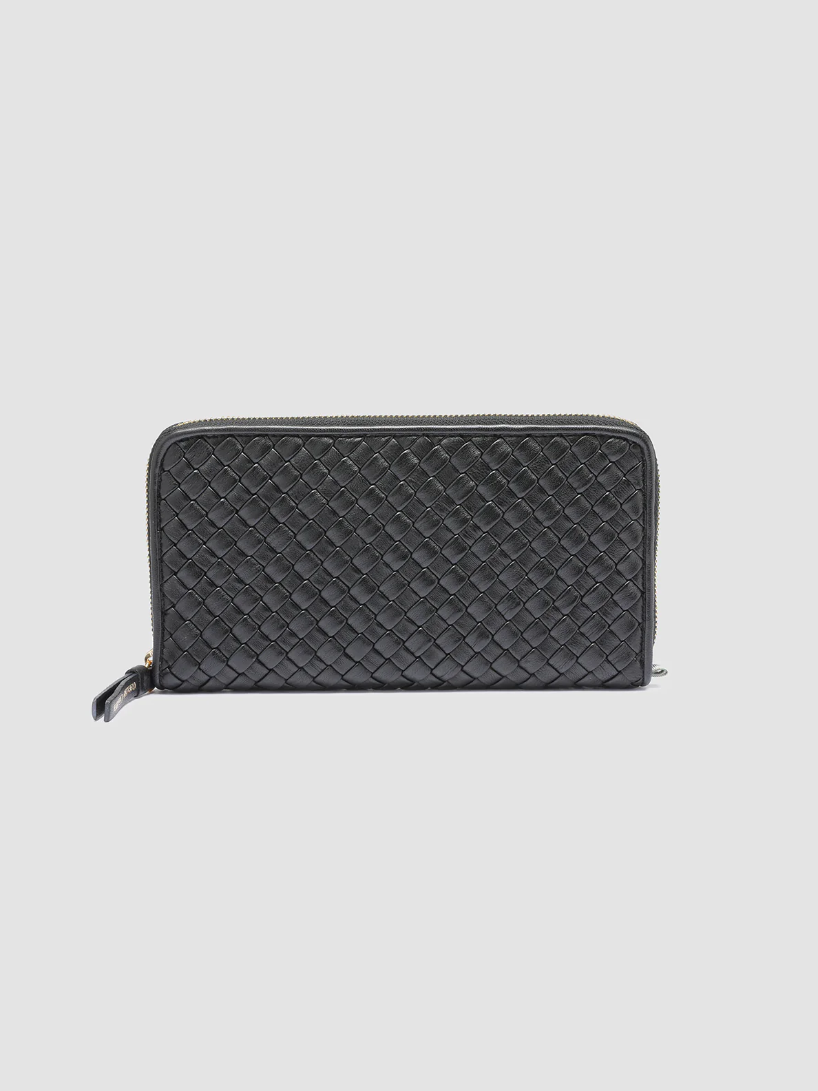 JULIET 101 - Black Woven Leather Zip-around Wallet - Image 3